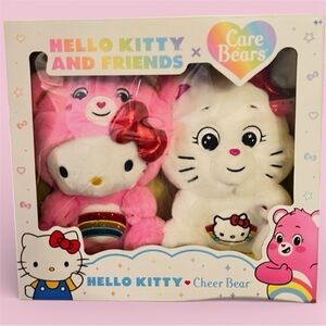 Care Bears Hello Kitty Loves Cheer Bear 10" Collect Plush 2-Pack #bearybesties